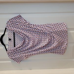 Ann taylor white blue orange print small